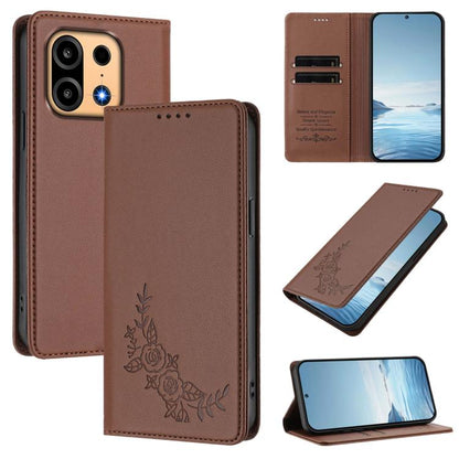 Peony Embossed Magnetic RFID Vegan Leather Phone Case, For OnePlus Turbo 6X Pro 5G, For OnePlus Turbo 6 / Turbo 6V