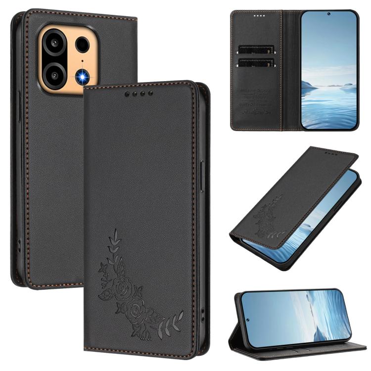 Peony Embossed Magnetic RFID Vegan Leather Phone Case, For OnePlus Turbo 6X Pro 5G, For OnePlus Turbo 6 / Turbo 6V