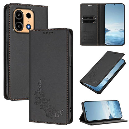 Peony Embossed Magnetic RFID Vegan Leather Phone Case, For OnePlus Turbo 6X Pro 5G, For OnePlus Turbo 6 / Turbo 6V