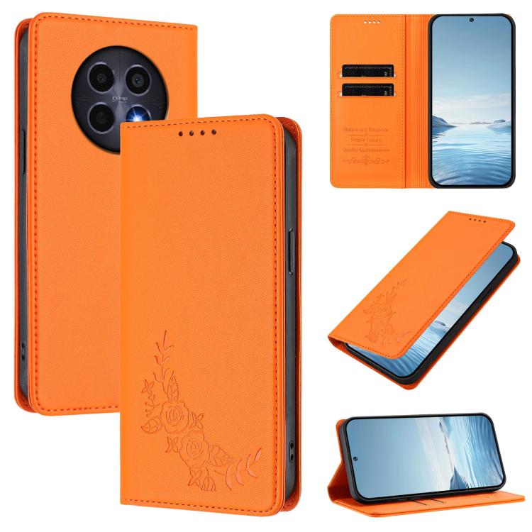 Peony Embossed Magnetic RFID Vegan Leather Phone Case, For Realme C63 5G, For Realme 13 5G / 12 5G / 12x / 12x India