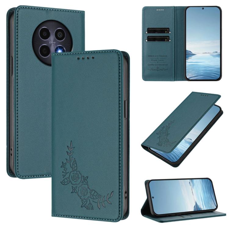 Peony Embossed Magnetic RFID Vegan Leather Phone Case, For Realme C63 5G, For Realme 13 5G / 12 5G / 12x / 12x India
