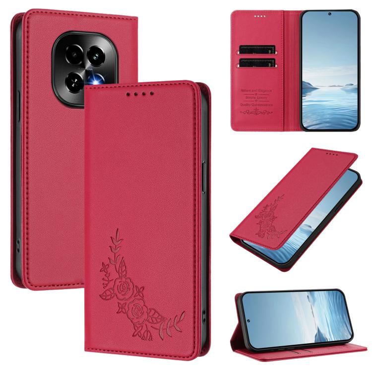 Peony Embossed Magnetic RFID Vegan Leather Phone Case, For Realme C63 5G, For Realme 13 5G / 12 5G / 12x / 12x India