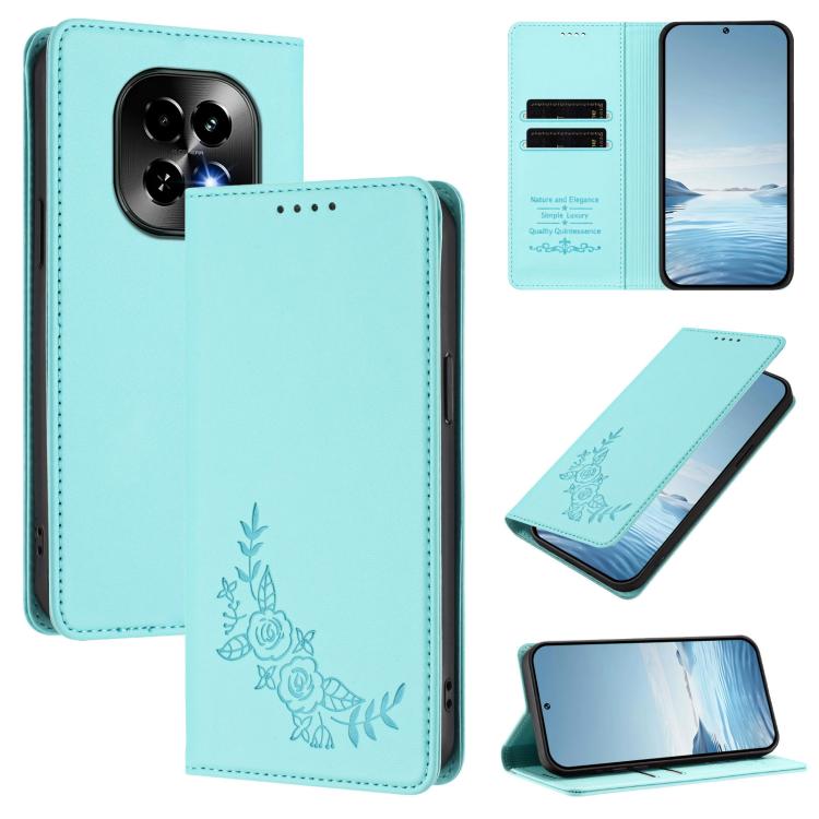 Peony Embossed Magnetic RFID Vegan Leather Phone Case, For Realme C63 5G, For Realme 13 5G / 12 5G / 12x / 12x India