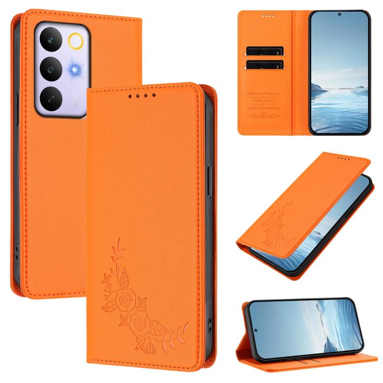 Peony Embossed Magnetic RFID Vegan Leather Phone Case, For Realme C100 / C85 5G / C83 5G / 15x India, For Realme P4 Power 5G