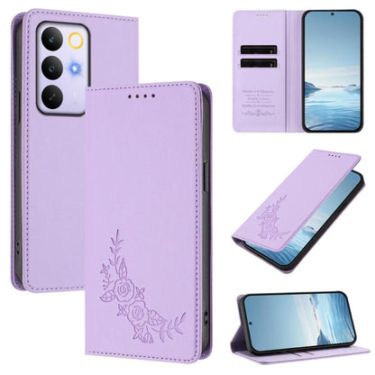 Peony Embossed Magnetic RFID Vegan Leather Phone Case, For Realme C100 / C85 5G / C83 5G / 15x India, For Realme P4 Power 5G