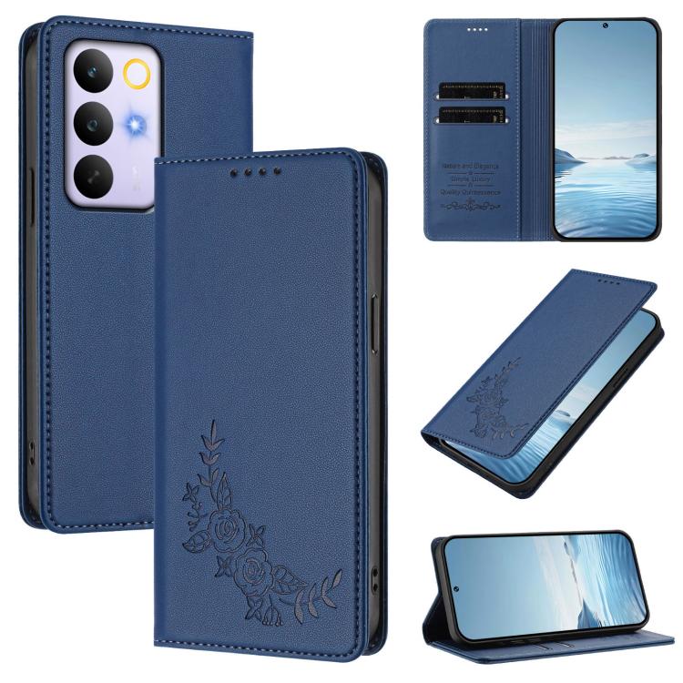 Peony Embossed Magnetic RFID Vegan Leather Phone Case, For Realme C100 / C85 5G / C83 5G / 15x India, For Realme P4 Power 5G