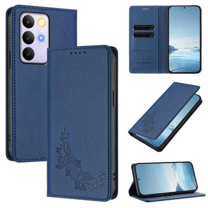Peony Embossed Magnetic RFID Vegan Leather Phone Case, For Realme C100 / C85 5G / C83 5G / 15x India, For Realme P4 Power 5G