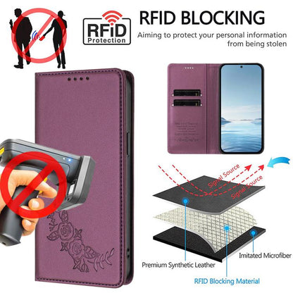 Peony Embossed Magnetic RFID Vegan Leather Phone Case, For Realme P4x 5G / OnePlus Nord CE6 Lite, For Realme 16T 5G