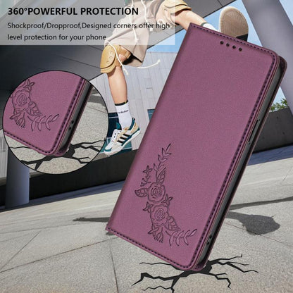 Peony Embossed Magnetic RFID Vegan Leather Phone Case, For Realme C75 5G / V70 / 14x Global, For Realme 14 Pro 5G India / Narzo 80 Pro
