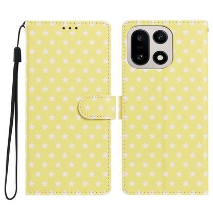 Star Pattern Magnetic Buckle Vegan Leather Phone Case with Wrist Strap, For OnePlus Nord 6 5G, For OnePlus 15T, For OnePlus Ace 6, For OnePlus 15