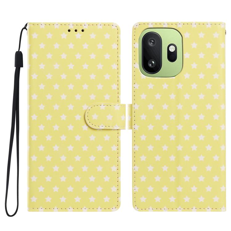 Star Pattern Magnetic Buckle Vegan Leather Phone Case with Wrist Strap, For OnePlus Nord 6 5G, For OnePlus 15T, For OnePlus Ace 6, For OnePlus 15