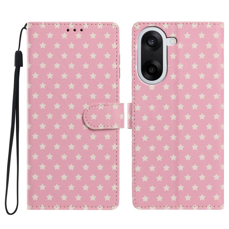 Star Pattern Magnetic Buckle Vegan Leather Phone Case with Wrist Strap, For OnePlus 13T, For OnePlus Nord CE5, For OnePlus Ace 5, For OnePlus 13