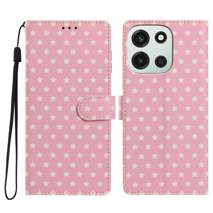 Star Pattern Magnetic Buckle Vegan Leather Phone Case with Wrist Strap, For OnePlus Nord 6 5G, For OnePlus 15T, For OnePlus Ace 6, For OnePlus 15