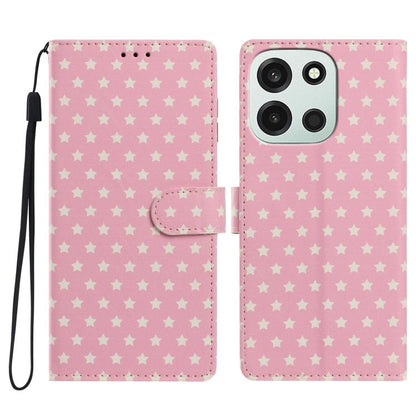 Star Pattern Magnetic Buckle Vegan Leather Phone Case with Wrist Strap, For OnePlus Nord 6 5G, For OnePlus 15T, For OnePlus Ace 6, For OnePlus 15