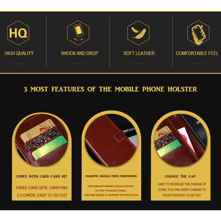 idewei Crazy Horse Texture Horizontal Flip Leather Case with Holder & Card Slots & Wallet, For OPPO Realme X7 Pro