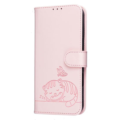 Cat Butterfly Embossed RFID Vegan Leather Phone Case with Strap, For OnePlus Ace 6 Ultra 5G, For OnePlus Nord 6 5G, For OnePlus 15T