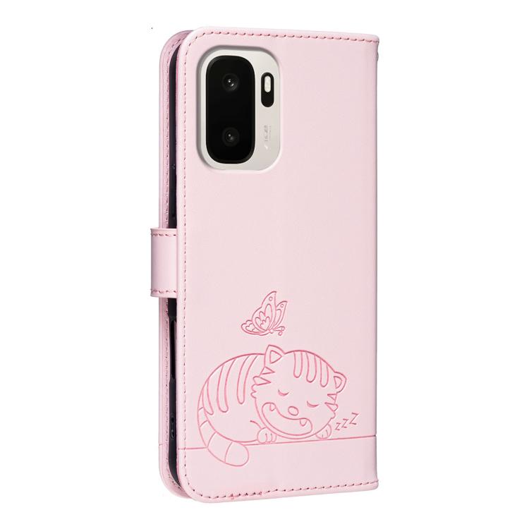 Cat Butterfly Embossed RFID Vegan Leather Phone Case with Strap, For OnePlus Ace 6 Ultra 5G, For OnePlus Nord 6 5G, For OnePlus 15T