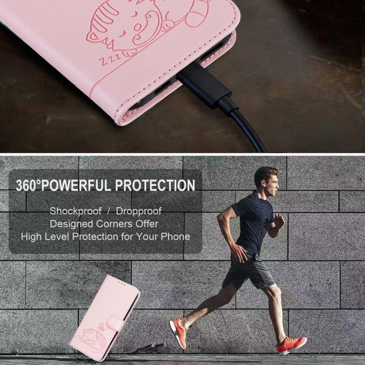 Cat Butterfly Embossed RFID Vegan Leather Phone Case with Strap, For OnePlus Ace 6 Ultra 5G, For OnePlus Nord 6 5G, For OnePlus 15T