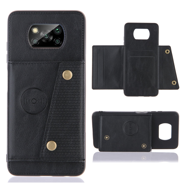 Double Buckle PU + TPU Shockproof Magnetic Protective Case with Card Slots & Holder, For OnePlus 8T, For OPPO F17 Pro, For OPPO Realme 7 5G, For OPPO Realme 7i, For OPPO Realme 7 Pro, For Xiaomi Poco X3
