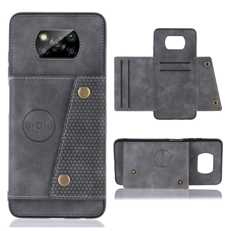 Double Buckle PU + TPU Shockproof Magnetic Protective Case with Card Slots & Holder, For OnePlus 8T, For OPPO F17 Pro, For OPPO Realme 7 5G, For OPPO Realme 7i, For OPPO Realme 7 Pro, For Xiaomi Poco X3
