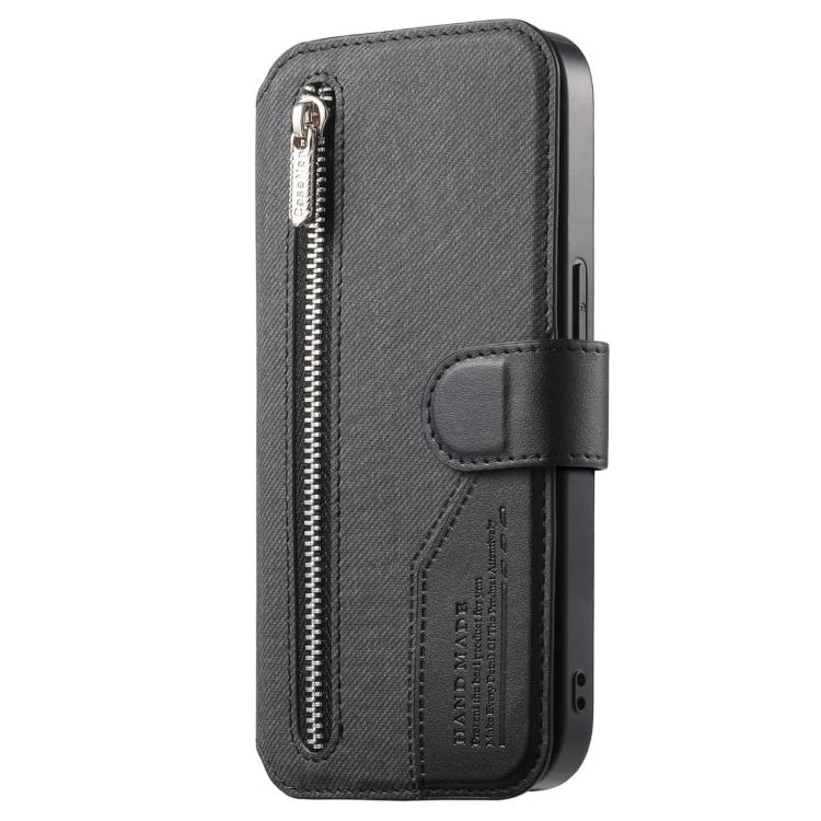 Twill Fabric MagSafe RFID Anti-theft Zipper Wallet Leather Phone Case, For OnePlus Ace 6 / 6T, For OnePlus 15, For OnePlus 13R, For OnePlus 13