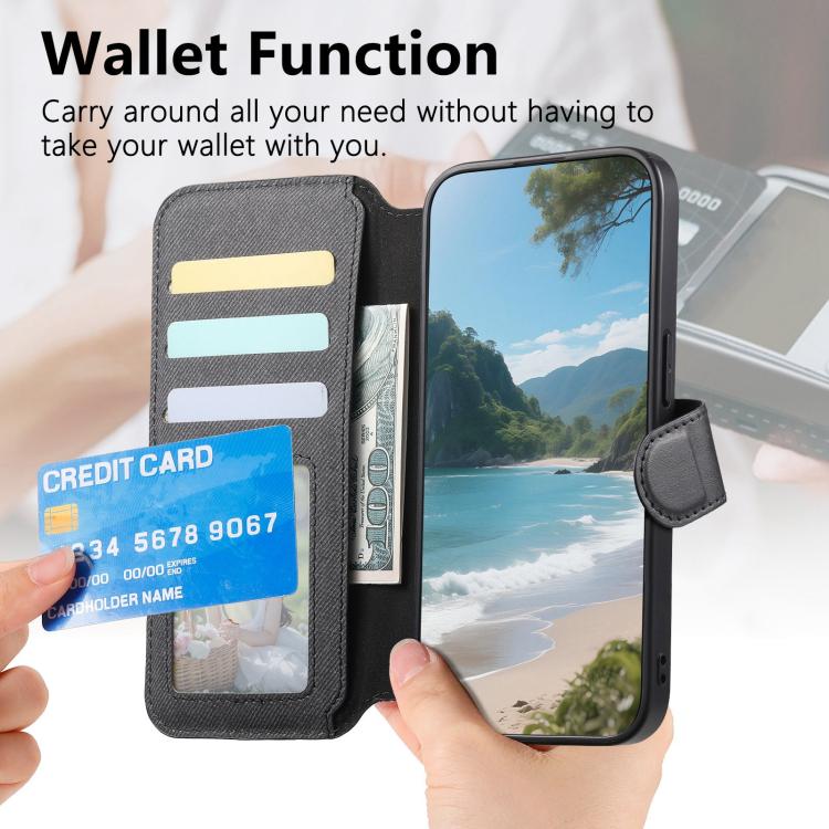 Twill Fabric MagSafe RFID Anti-theft Zipper Wallet Leather Phone Case, For OnePlus Ace 6 / 6T, For OnePlus 15, For OnePlus 13R, For OnePlus 13