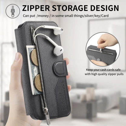 Twill Fabric MagSafe RFID Anti-theft Zipper Wallet Leather Phone Case, For OnePlus Ace 6 / 6T, For OnePlus 15, For OnePlus 13R, For OnePlus 13