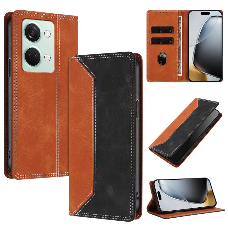 Skin Feel Two-tone RFID Blocking Vegan Leather Phone Case, For OnePlus Nord CE 3 Lite / Nord N30, For OnePlus Ace 2V / Nord 3, For OnePlus 11R