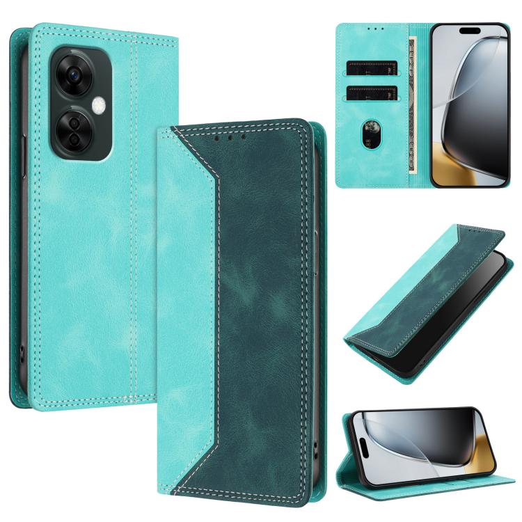 Skin Feel Two-tone RFID Blocking Vegan Leather Phone Case, For OnePlus Nord CE 3 Lite / Nord N30, For OnePlus Ace 2V / Nord 3, For OnePlus 11R