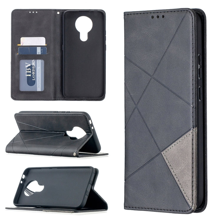 Rhombus Texture Horizontal Flip Magnetic Leather Case with Holder & Card Slots, For Nokia 2.4, For Nokia 3.4, For Xiaomi Mi 10T / 10 Pro 5G, For Xiaomi Mi 10T Lite 5G