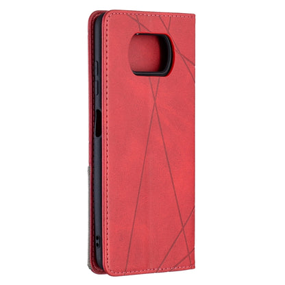 Rhombus Texture Horizontal Flip Magnetic Leather Case with Holder & Card Slots, For Xiaomi Mi Poco X3