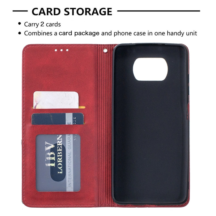 Rhombus Texture Horizontal Flip Magnetic Leather Case with Holder & Card Slots, For Xiaomi Mi Poco X3