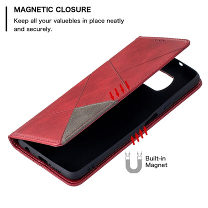 Rhombus Texture Horizontal Flip Magnetic Leather Case with Holder & Card Slots, For Xiaomi Mi Poco X3