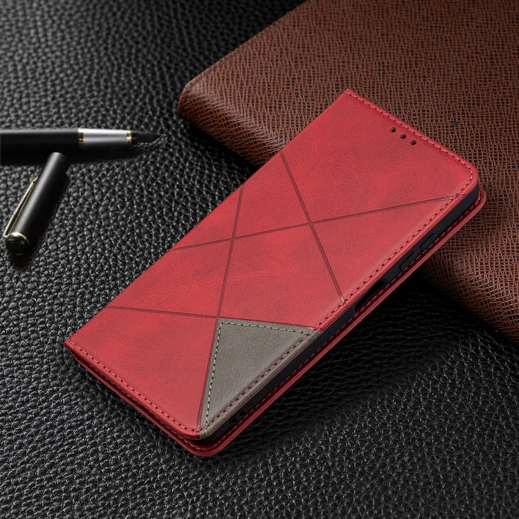 Rhombus Texture Horizontal Flip Magnetic Leather Case with Holder & Card Slots, For Xiaomi Mi Poco X3
