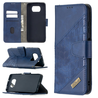 Matching Color Crocodile Texture Horizontal Flip PU Leather Case with Wallet & Holder & Card Slots, For Xiaomi Mi Poco X3