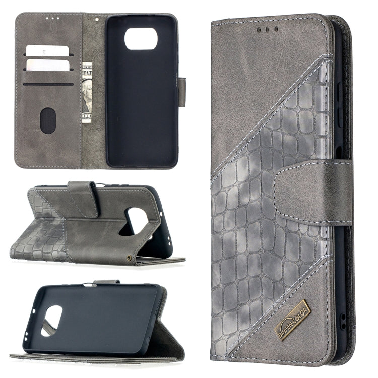 Matching Color Crocodile Texture Horizontal Flip PU Leather Case with Wallet & Holder & Card Slots, For Xiaomi Mi Poco X3
