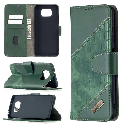 Matching Color Crocodile Texture Horizontal Flip PU Leather Case with Wallet & Holder & Card Slots, For Xiaomi Mi Poco X3