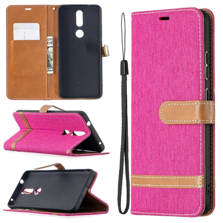 Color Matching Denim Texture Leather Case with Holder & Card Slots & Wallet & Lanyard, For Nokia 2.4, For Nokia 3.4