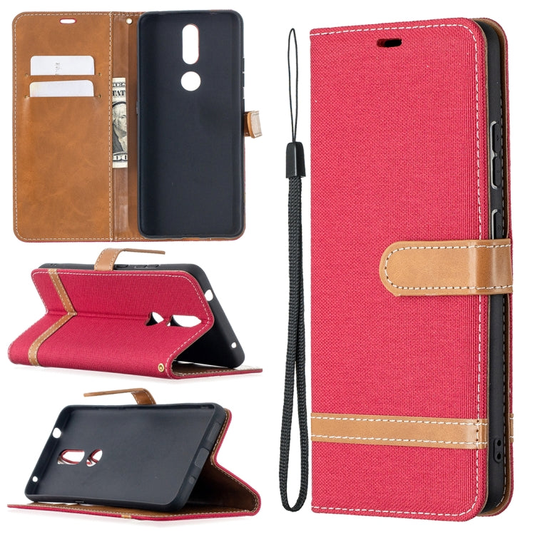 Color Matching Denim Texture Leather Case with Holder & Card Slots & Wallet & Lanyard, For Nokia 2.4, For Nokia 3.4