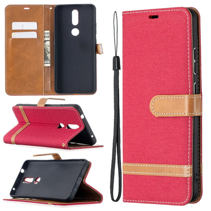 Color Matching Denim Texture Leather Case with Holder & Card Slots & Wallet & Lanyard, For Nokia 2.4, For Nokia 3.4