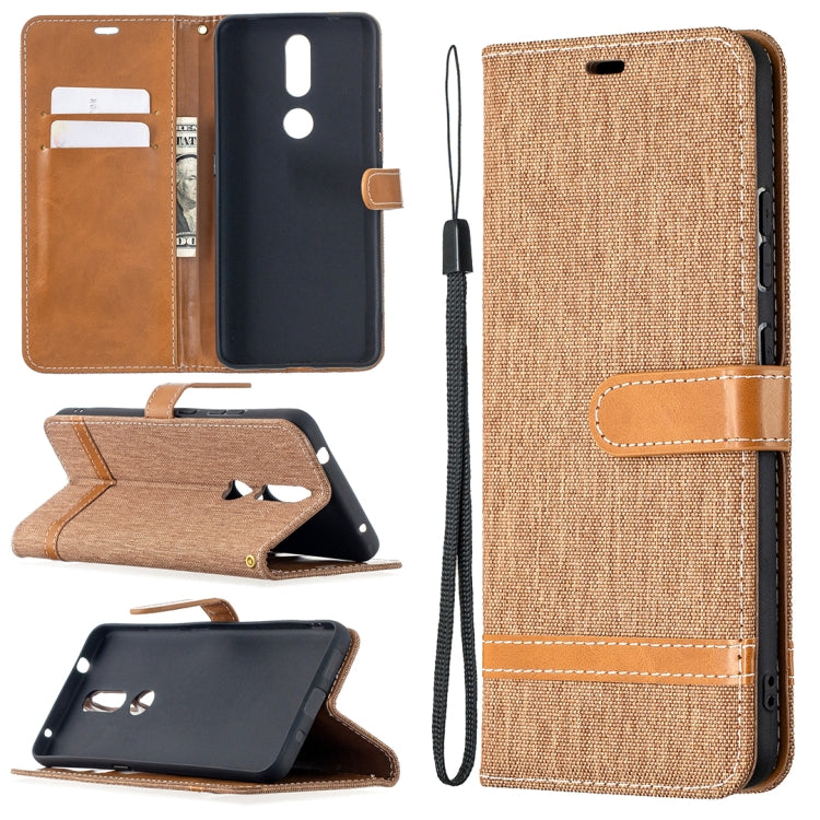 Color Matching Denim Texture Leather Case with Holder & Card Slots & Wallet & Lanyard, For Nokia 2.4, For Nokia 3.4