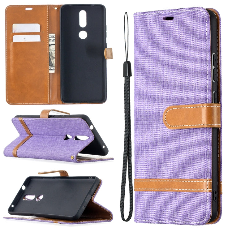 Color Matching Denim Texture Leather Case with Holder & Card Slots & Wallet & Lanyard, For Nokia 2.4, For Nokia 3.4