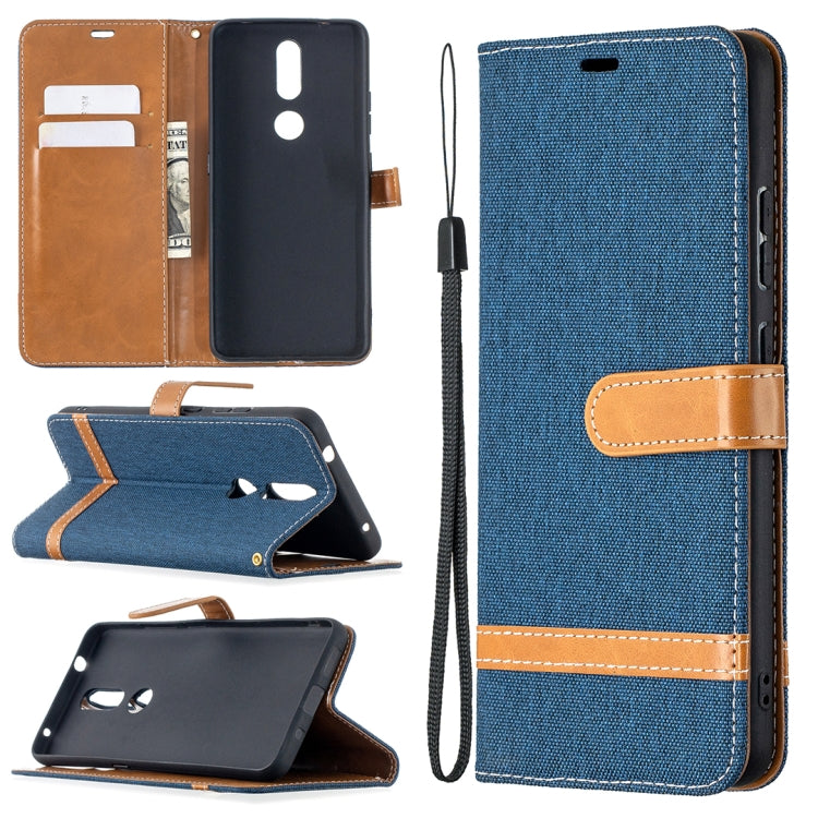 Color Matching Denim Texture Leather Case with Holder & Card Slots & Wallet & Lanyard, For Nokia 2.4, For Nokia 3.4