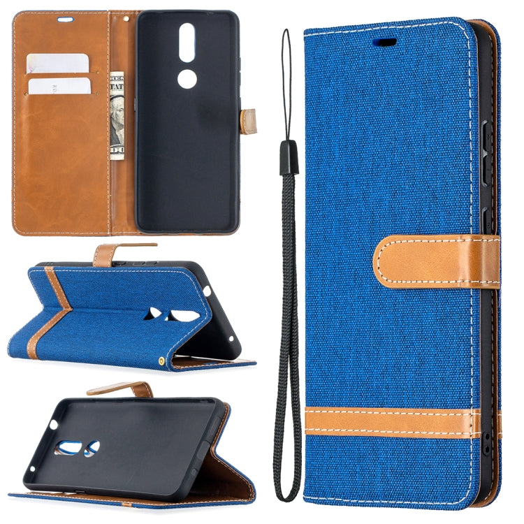 Color Matching Denim Texture Leather Case with Holder & Card Slots & Wallet & Lanyard, For Nokia 2.4, For Nokia 3.4