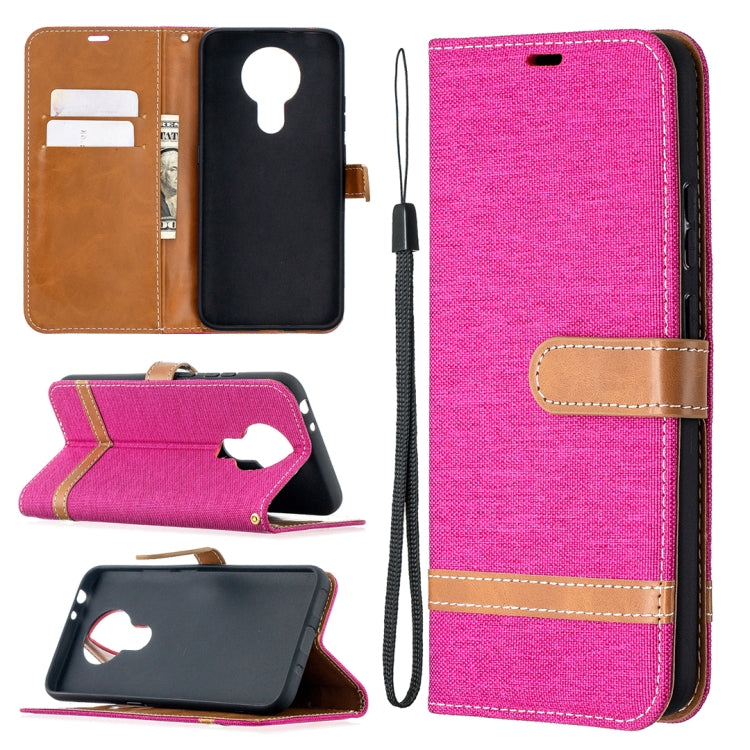 Color Matching Denim Texture Leather Case with Holder & Card Slots & Wallet & Lanyard, For Nokia 2.4, For Nokia 3.4