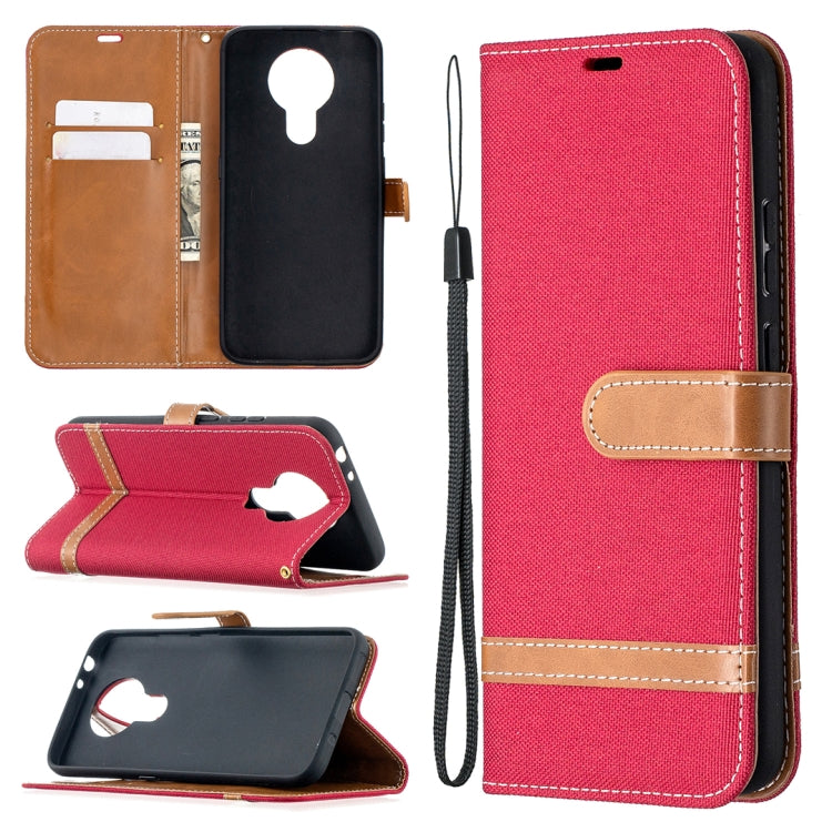 Color Matching Denim Texture Leather Case with Holder & Card Slots & Wallet & Lanyard, For Nokia 2.4, For Nokia 3.4