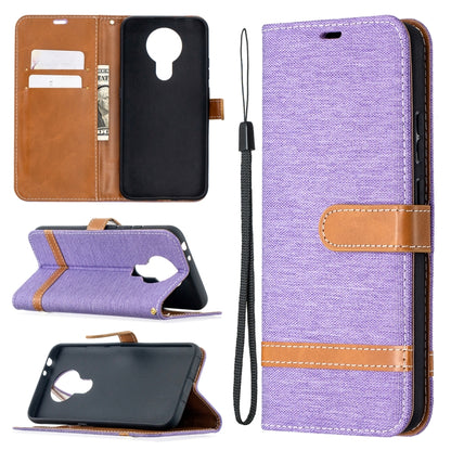 Color Matching Denim Texture Leather Case with Holder & Card Slots & Wallet & Lanyard, For Nokia 2.4, For Nokia 3.4