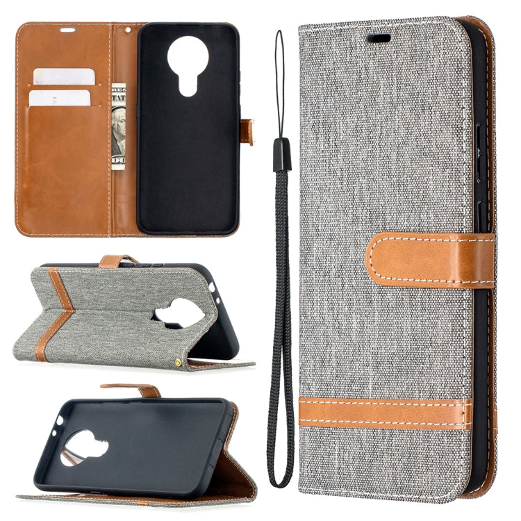 Color Matching Denim Texture Leather Case with Holder & Card Slots & Wallet & Lanyard, For Nokia 2.4, For Nokia 3.4