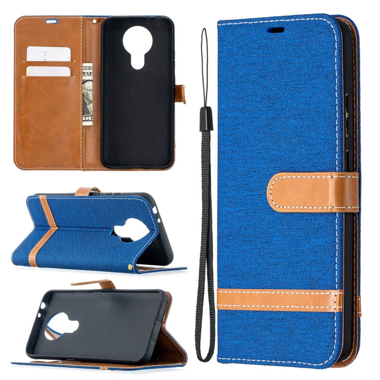 Color Matching Denim Texture Leather Case with Holder & Card Slots & Wallet & Lanyard, For Nokia 2.4, For Nokia 3.4