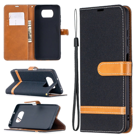 Color Matching Denim Texture Leather Case with Holder & Card Slots & Wallet & Lanyard, For Xiaomi Mi Poco X3
